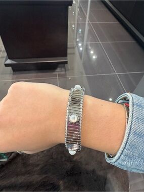 NEW White Ribbed Flex Bangle
